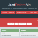 JustDeleteMe Cancellare Servizi Web