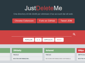 JustDeleteMe Cancellare Servizi Web