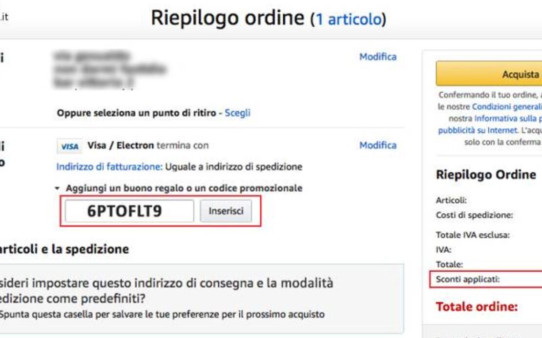 Codici Sconto Amazon Web