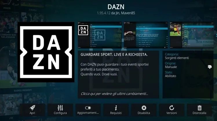 DAZN Kodi