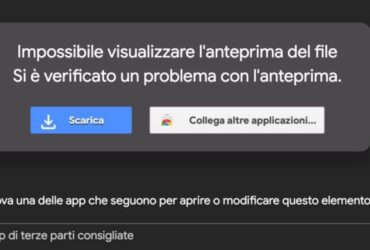 Problema Anteprima Google Drive
