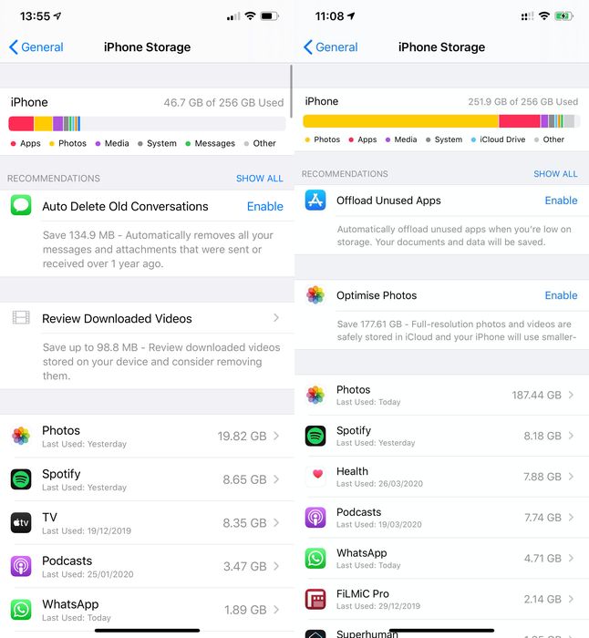 iPhone Storage