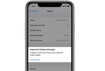 Display iPhone sostituito alert se non Originale