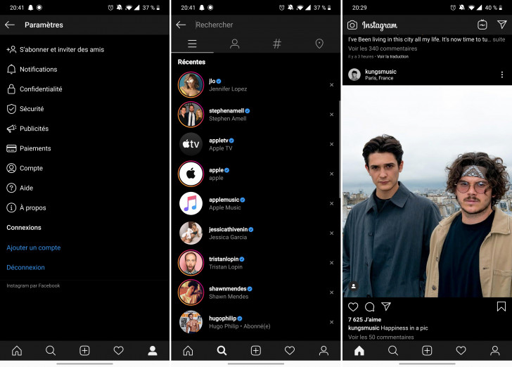 Instagram Scuro su Android