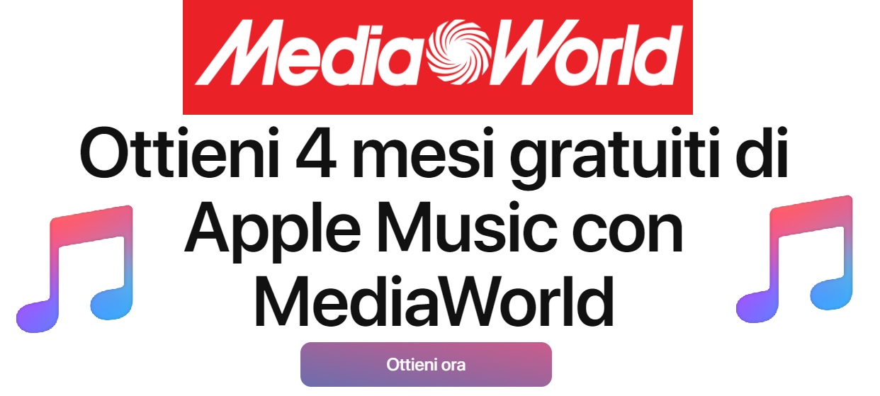 MediaWorld Apple Music Gratis