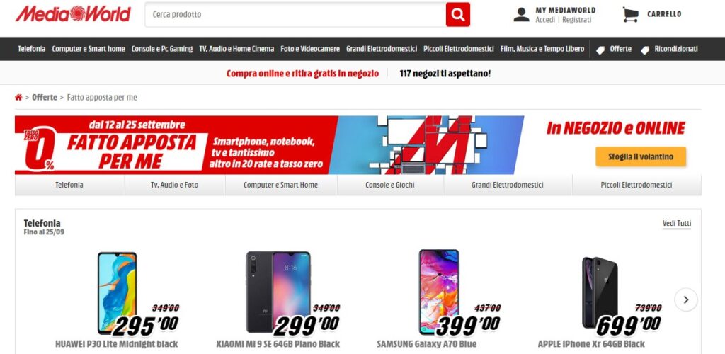 MediaWorld Promozione settembre 2019