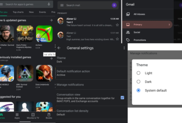 Tema Scuro Play Store GMail