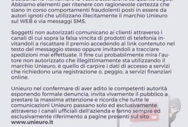 Unieuro Truffa SMS 2019