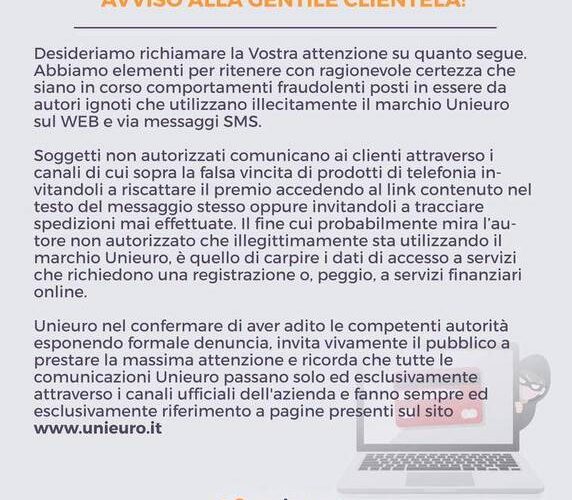Unieuro Truffa SMS 2019