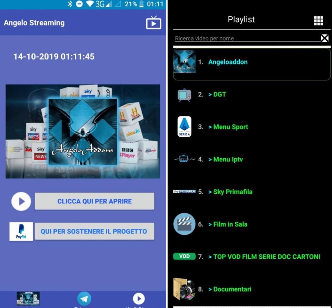 AngeloTV Android App Streaming