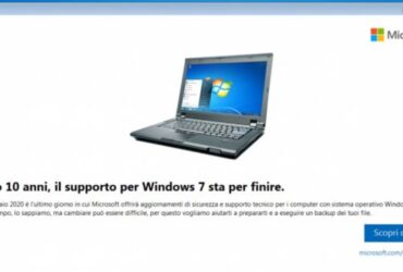 Fine Supporto Windows 7 notifica