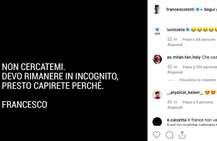 Francesco Totti NON CERCATEMI