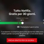 Netflix Gratis 30 giorni