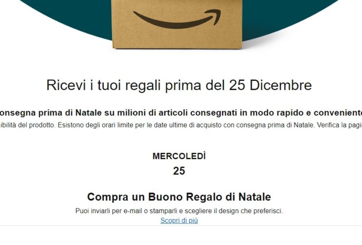 Amazon Regali prima di Natale