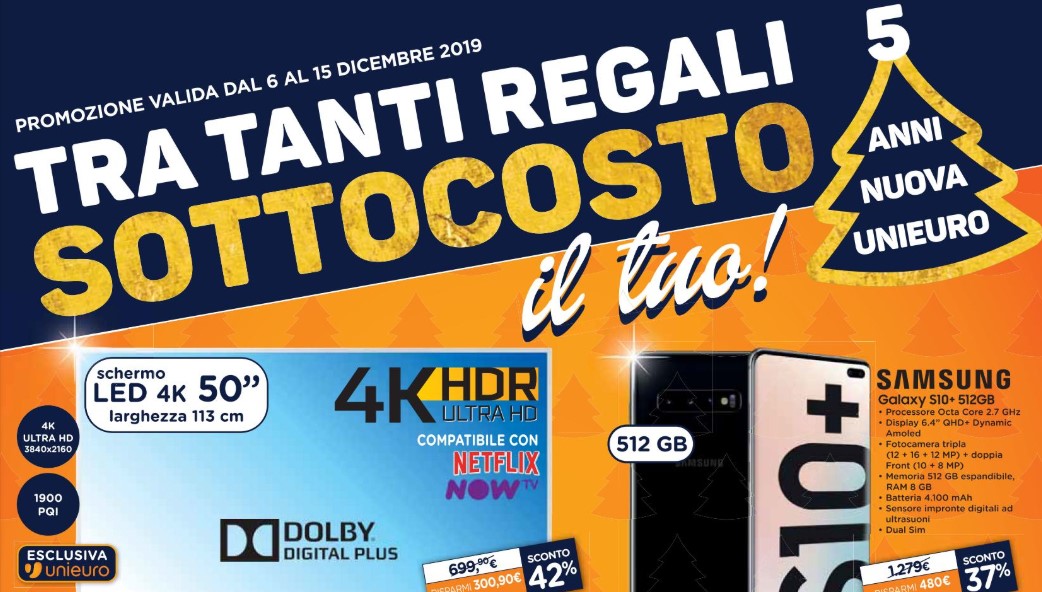Unieuro Sottocosto Natale 2019