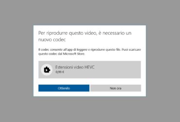 Estensioni video HEVC Gratis WIndows 10