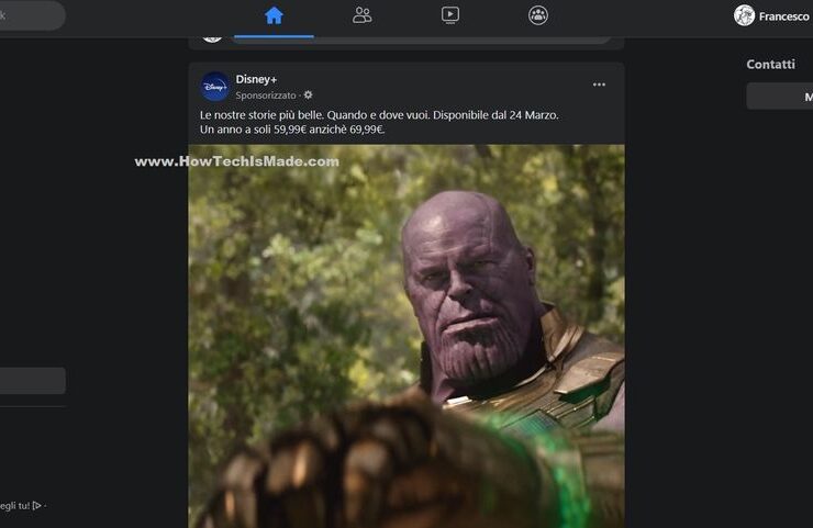 Facebook Nuovo Design - Dark Mode Home