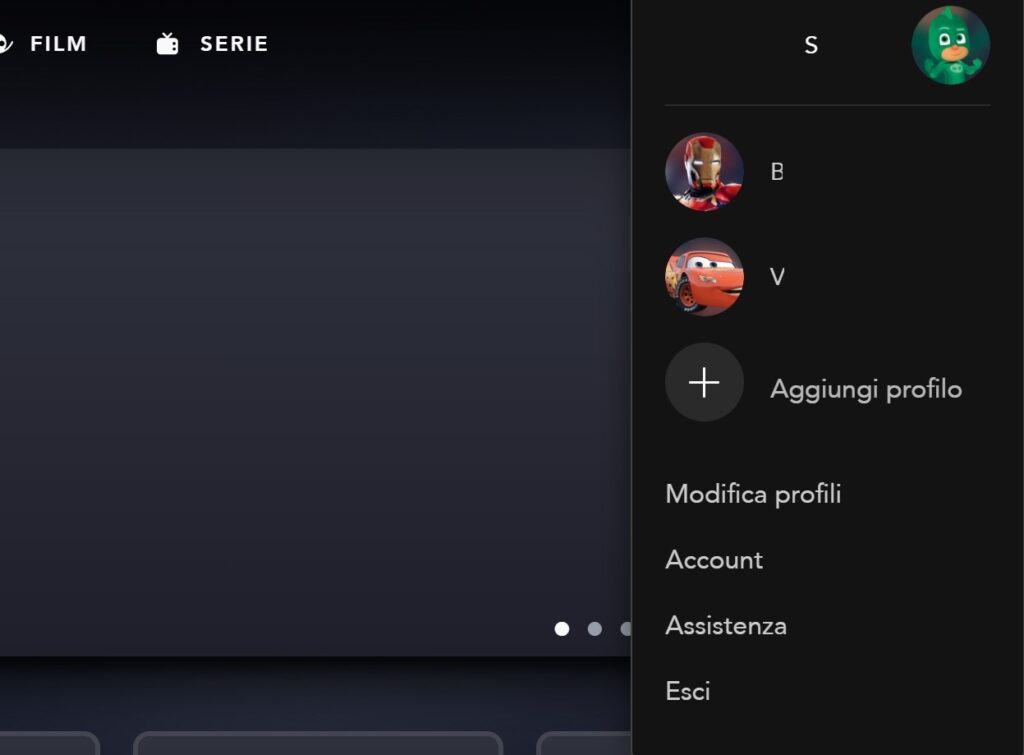 Mettere in pausa account Disney+ Account