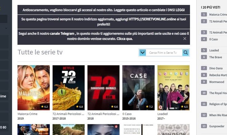 SerieTvOnline nuovo indirizzo