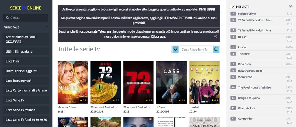 SerieTvOnline nuovo indirizzo
