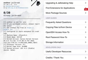 unc0ver 6 Jailbreak iOS 14