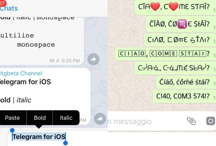 Come cambiare Font Telegram WhatsApp