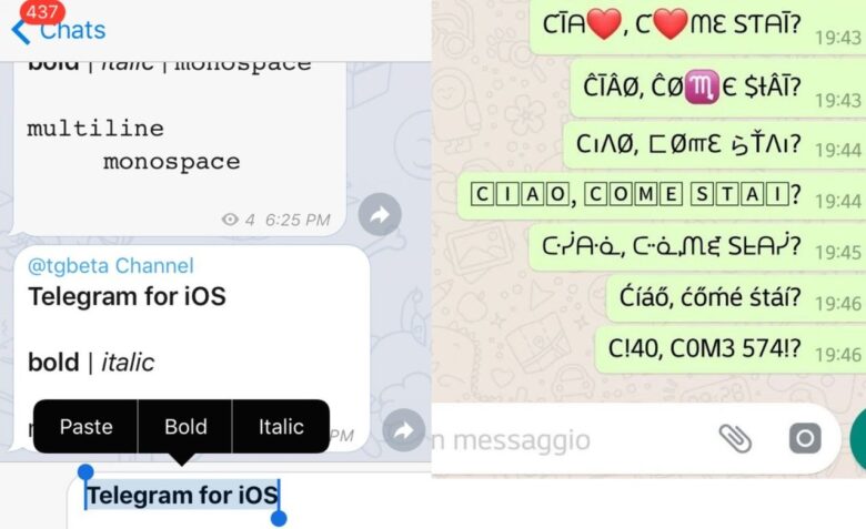 Come cambiare Font Telegram WhatsApp