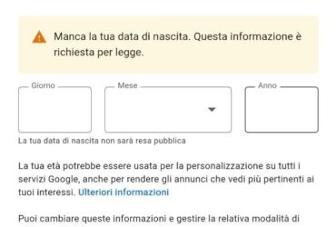 Data di Nascita Google