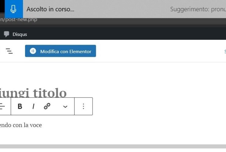 Dettatura Vocale Windows 10