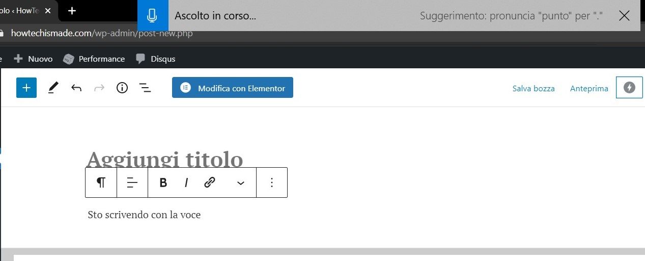 Dettatura Vocale Windows 10