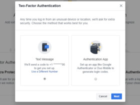 Facebook Two Factor Authentication Method