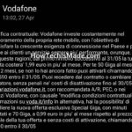 SMS Aumento Vodafone maggio 2021