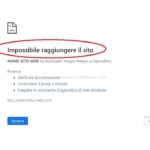 Impossibile raggiungere il sito