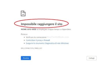 Impossibile raggiungere il sito