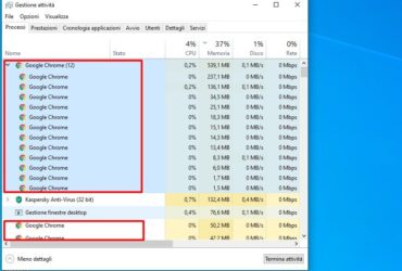 Tanti processi Google Chrome