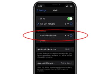 SSID Disconnette Wifi iPhone