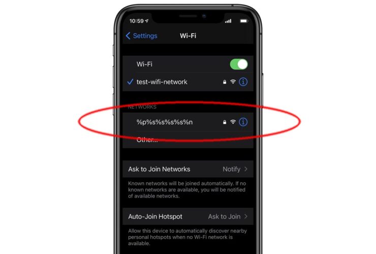 SSID Disconnette Wifi iPhone