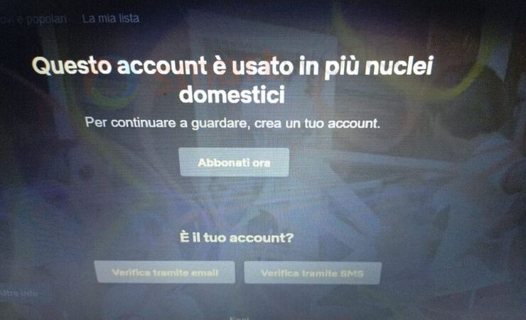 Netflix Account Condivisi Bloccati