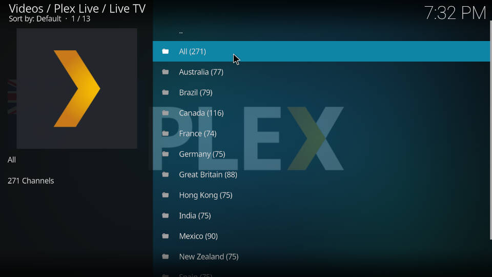 Plex Live Kodi Addon