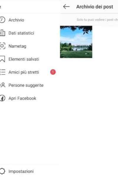 Archiviare Foto Instagram