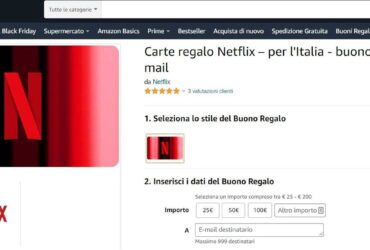 Carte Regalo Netflix Amazon
