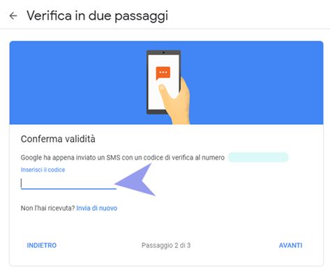 Google Verifica in due passaggi