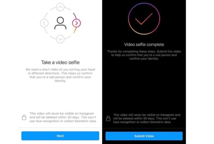 Instagram Identificazione Video Selfie