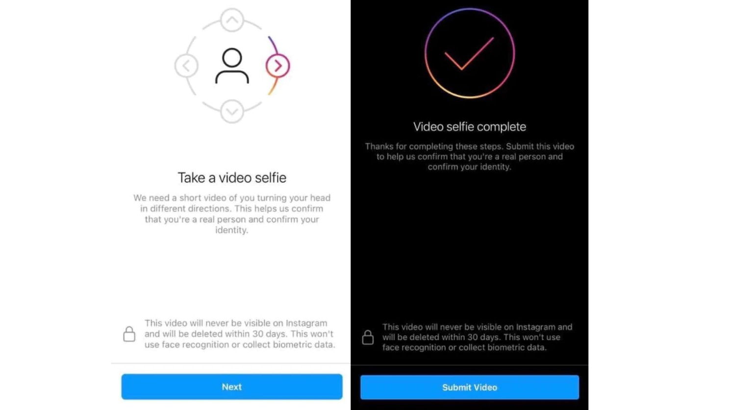 Instagram Identificazione Video Selfie