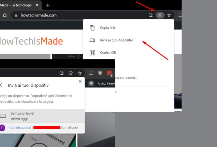 Condividi Link Dispositivo Chrome