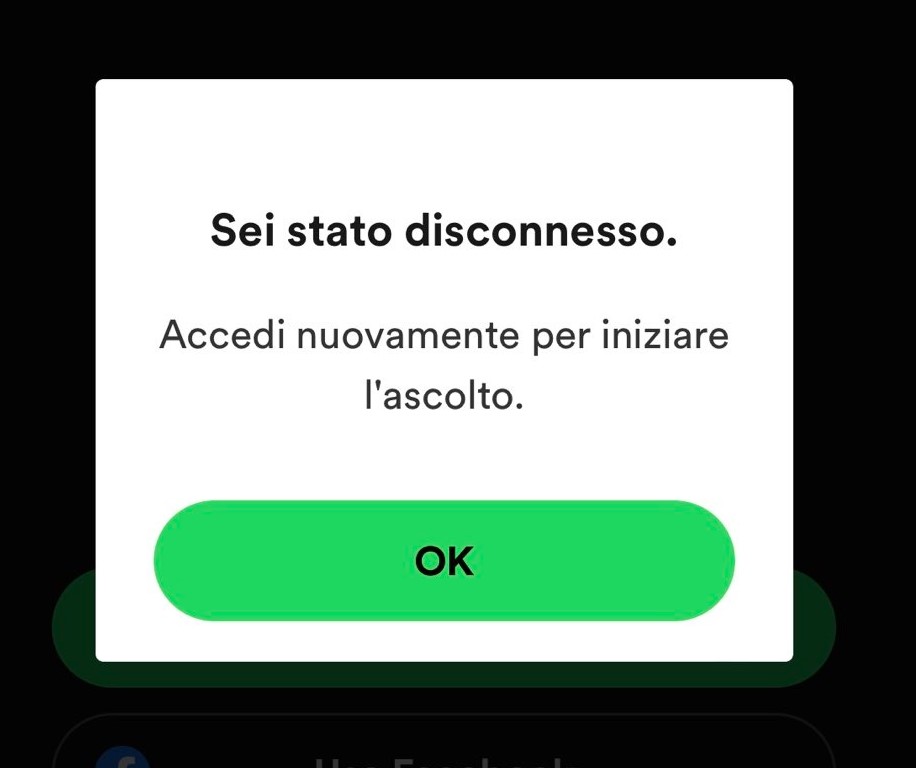 Spotify Account Disconnesso