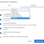 Cancella Dati Navigazione Chrome