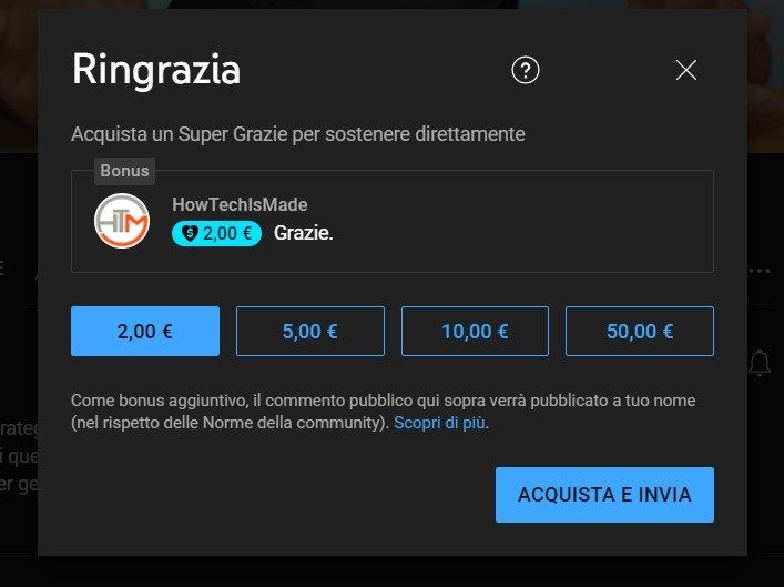 Super Grazie YouTube Soldi