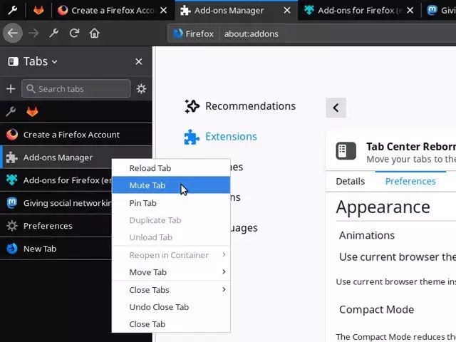 Schede Verticali Firefox