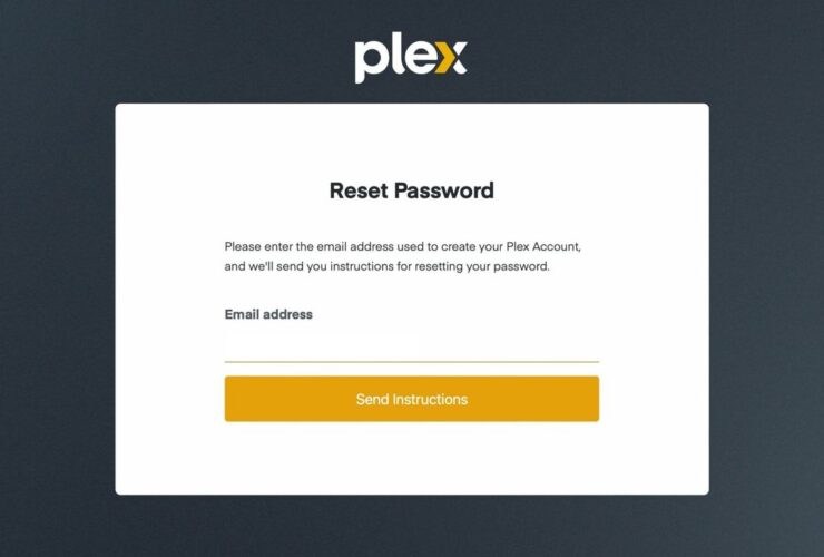 Plex Reset Password